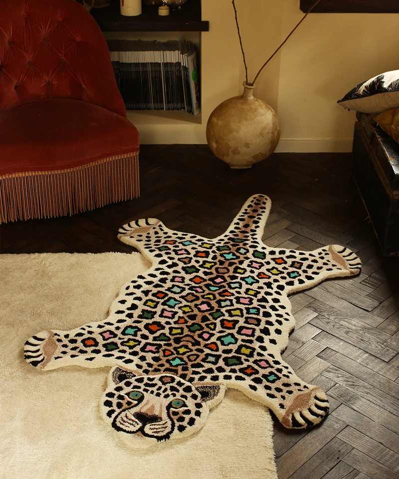 Disko leopard tæppe i uld – Doing Goods