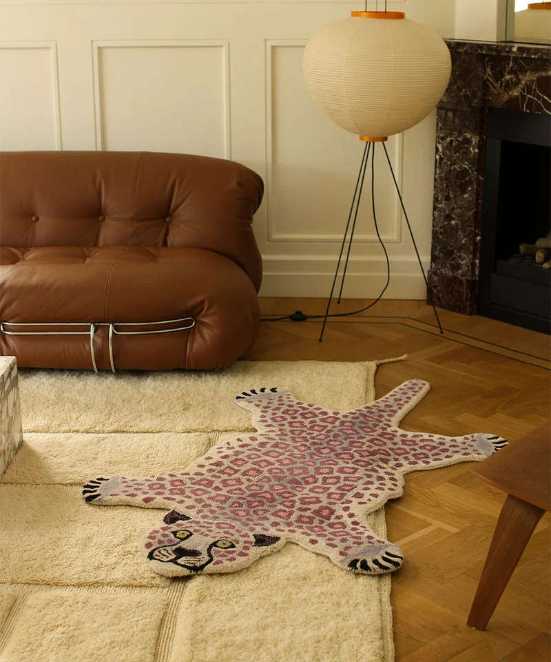 Lilly leopard tæppe i uld – Doing Goods