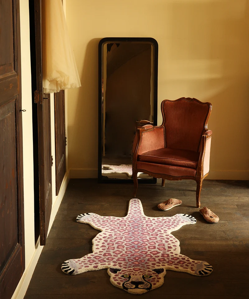 Lilly leopard tæppe i uld – Doing Goods