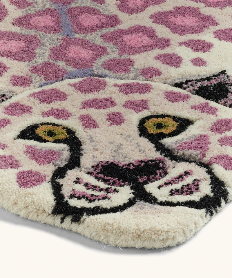 Lilly leopard tæppe i uld – Doing Goods