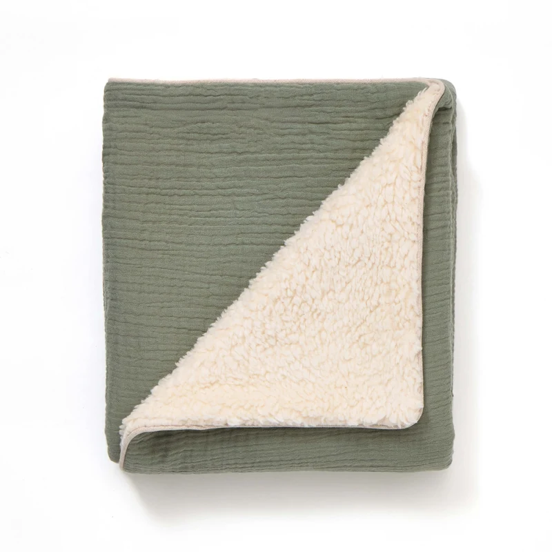 Couverture bébé personnalisée VERT SAUGE