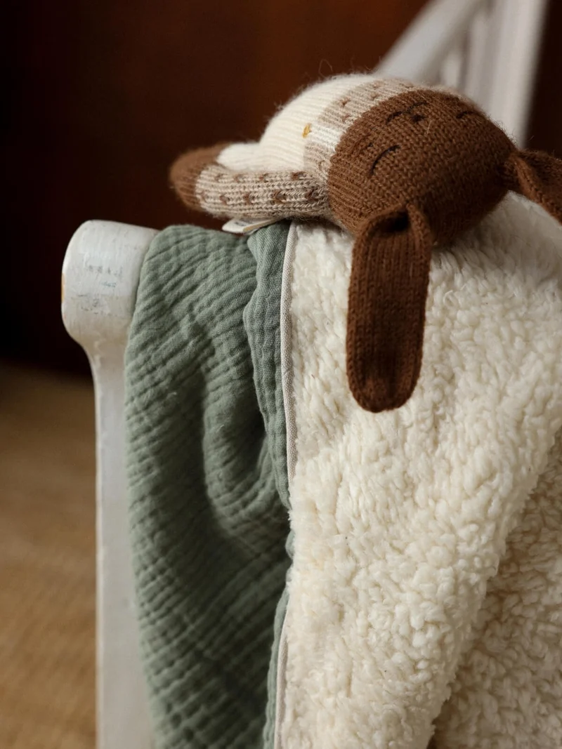 Couverture bébé personnalisée VERT SAUGE