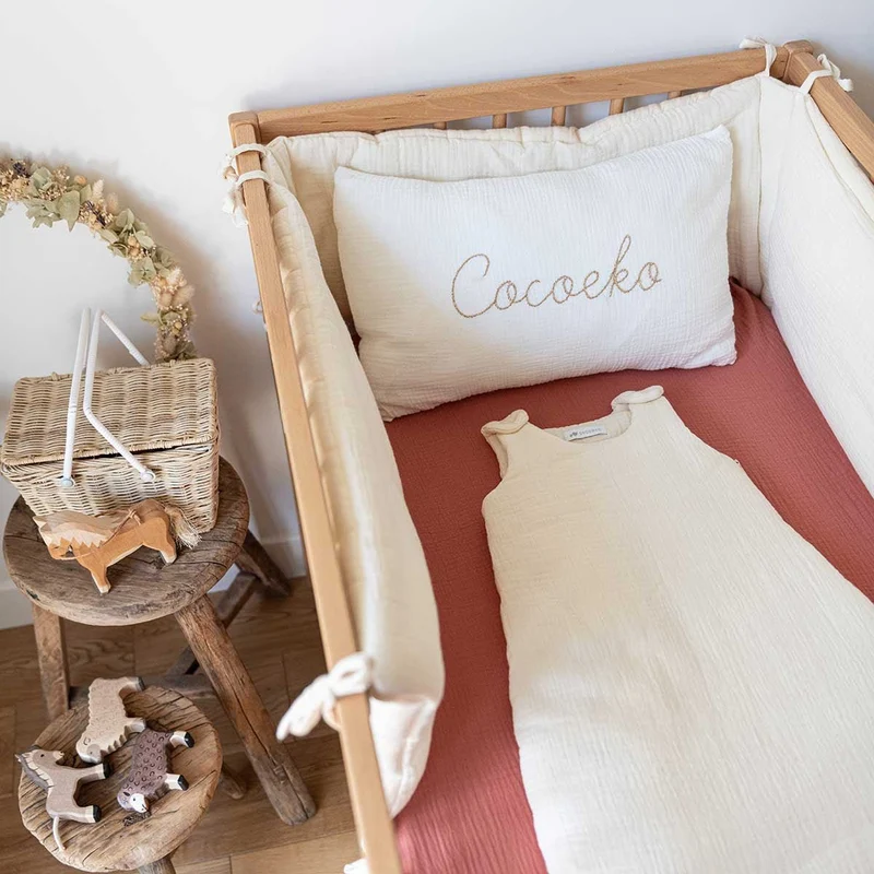 Tour de lit gaze de coton ECRU