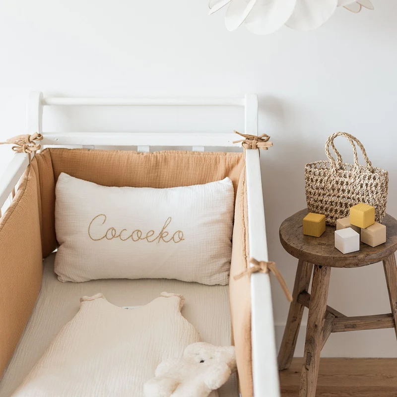 Drap housse bébé gaze de coton ECRU