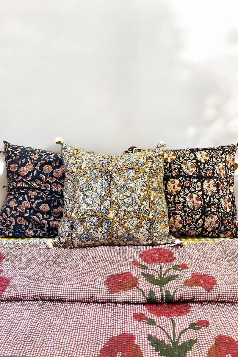 Housse de Coussin Block Print