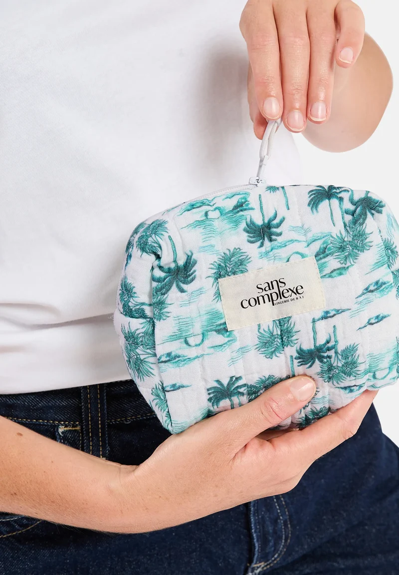 Trousse gaze de coton Ivoire Vert