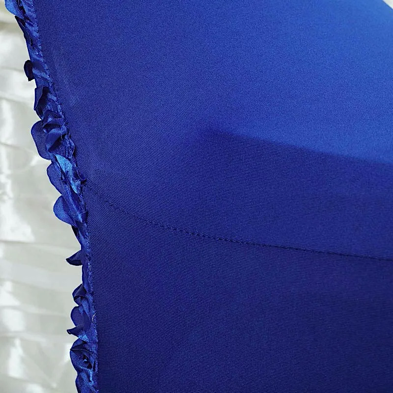 Housse de Chaise de Mariage Fleurs Bleu
