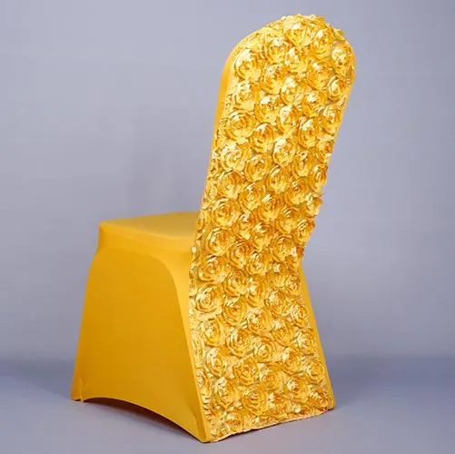 Housse de Chaise de Mariage Fleurs Jaune