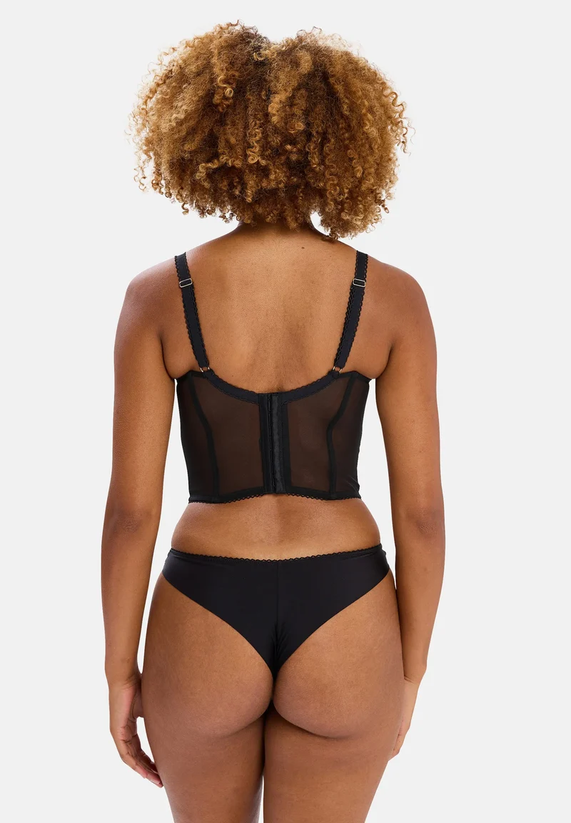 Ensemble Désiré Noir avec tanga et bas