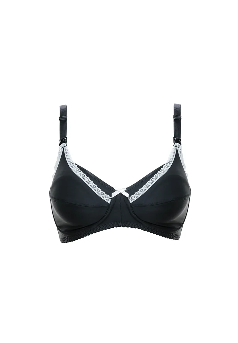 Soutien-gorge d'allaitement sans armatures New Caresse Noir/Ivoire