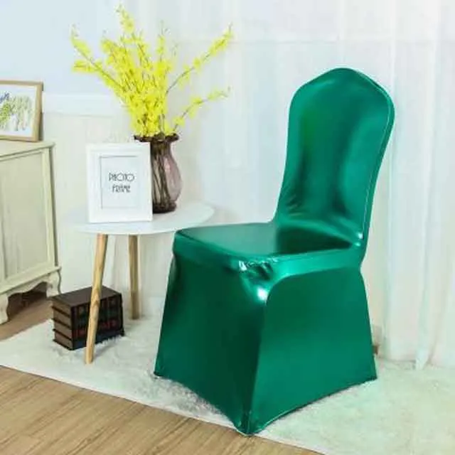 Housse de Chaise de Mariage Vert Métallique