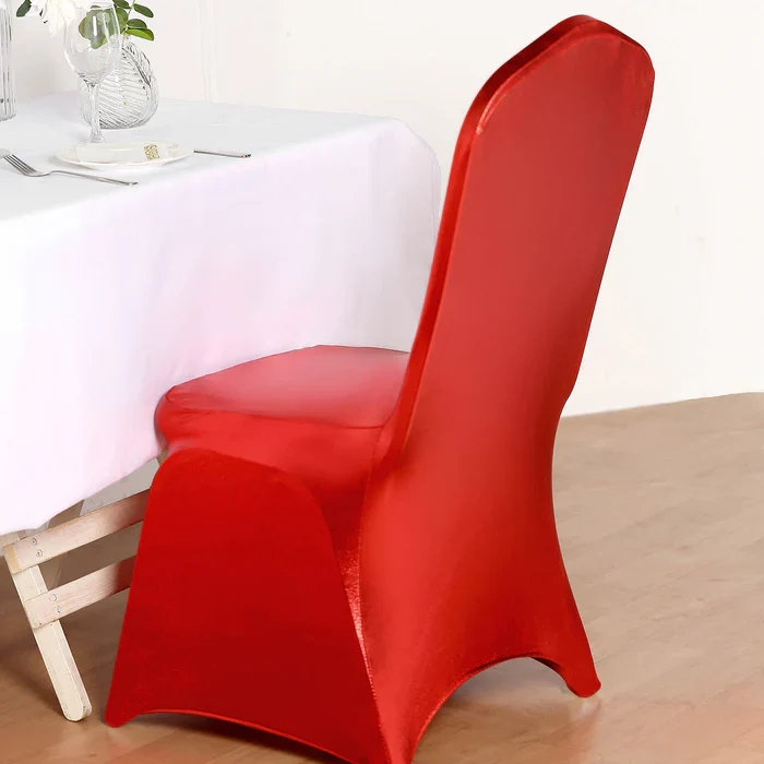 Housse de Chaise de Mariage Rouge Métallique