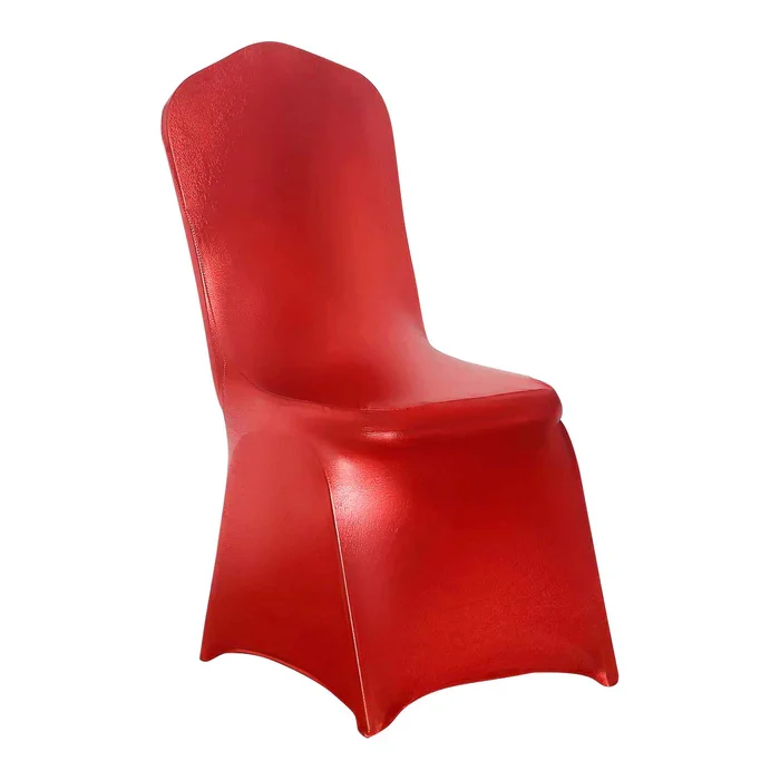 Housse de Chaise de Mariage Rouge Métallique
