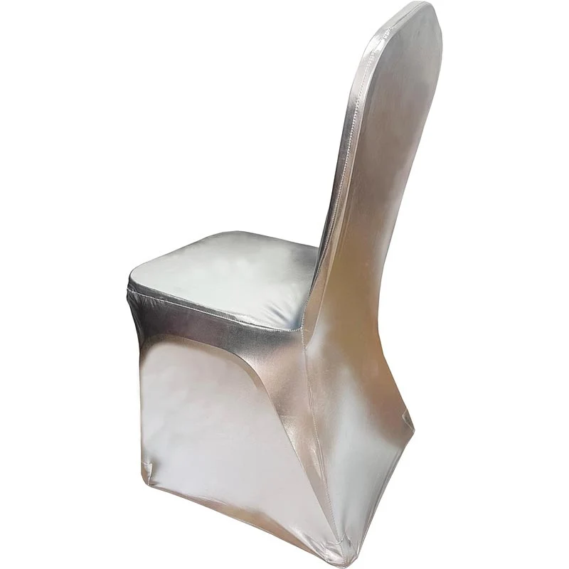 Housse de Chaise de Mariage Argent Métallique