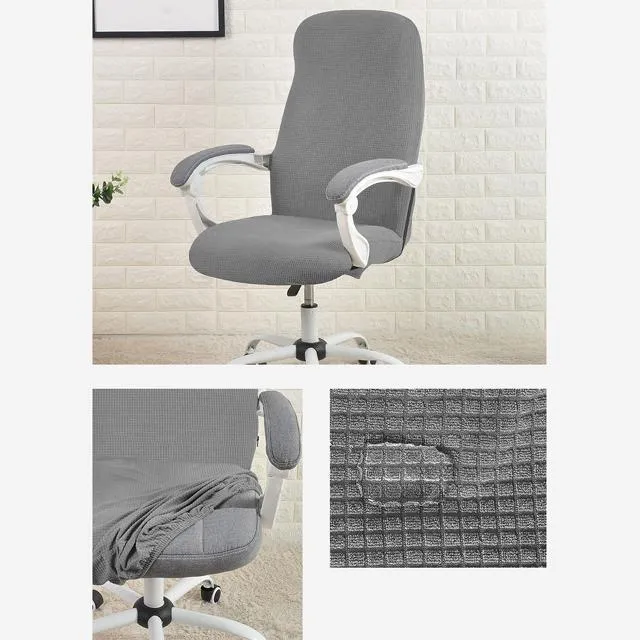 Housse de Chaise de Bureau Jacquard Gris