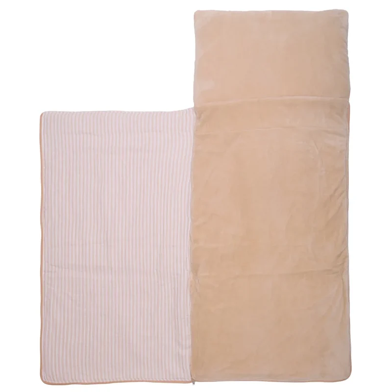 Sac de couchage enfant pliable & nomade rayé galet