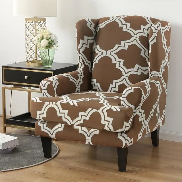 Housse Fauteuil Crapaud Mosaïque Marron