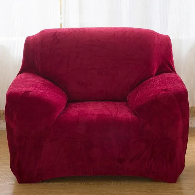Housse Pour Fauteuil Club Velours Bordeaux