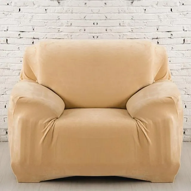 Housse Pour Fauteuil Club Velours Beige