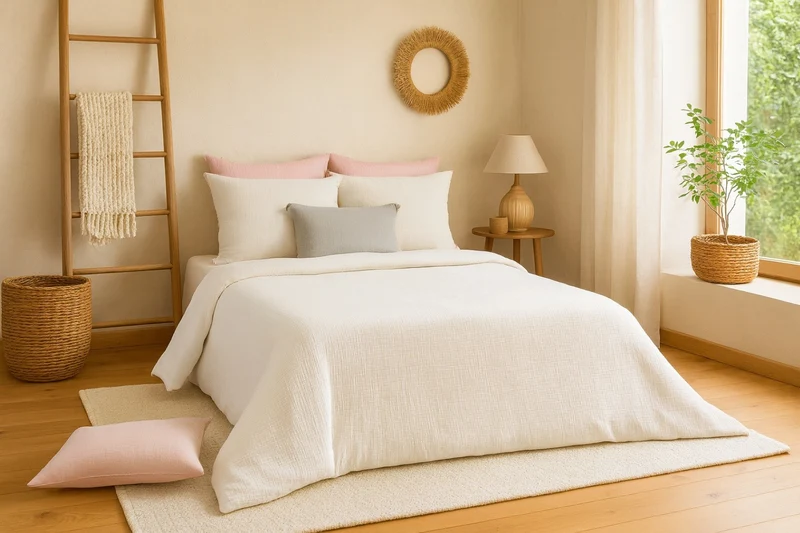 Parure de lit UNI Gaze de Coton