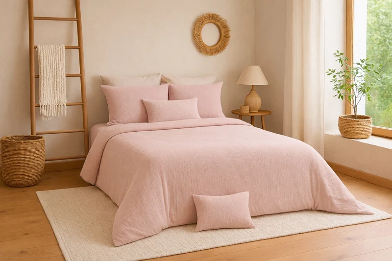 Parure de lit UNI Gaze de Coton