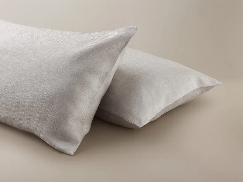 The Herringbone Pillowcase - Oatmeal