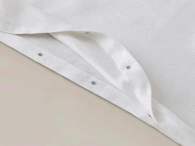 The Herringbone Duvet Cover - White