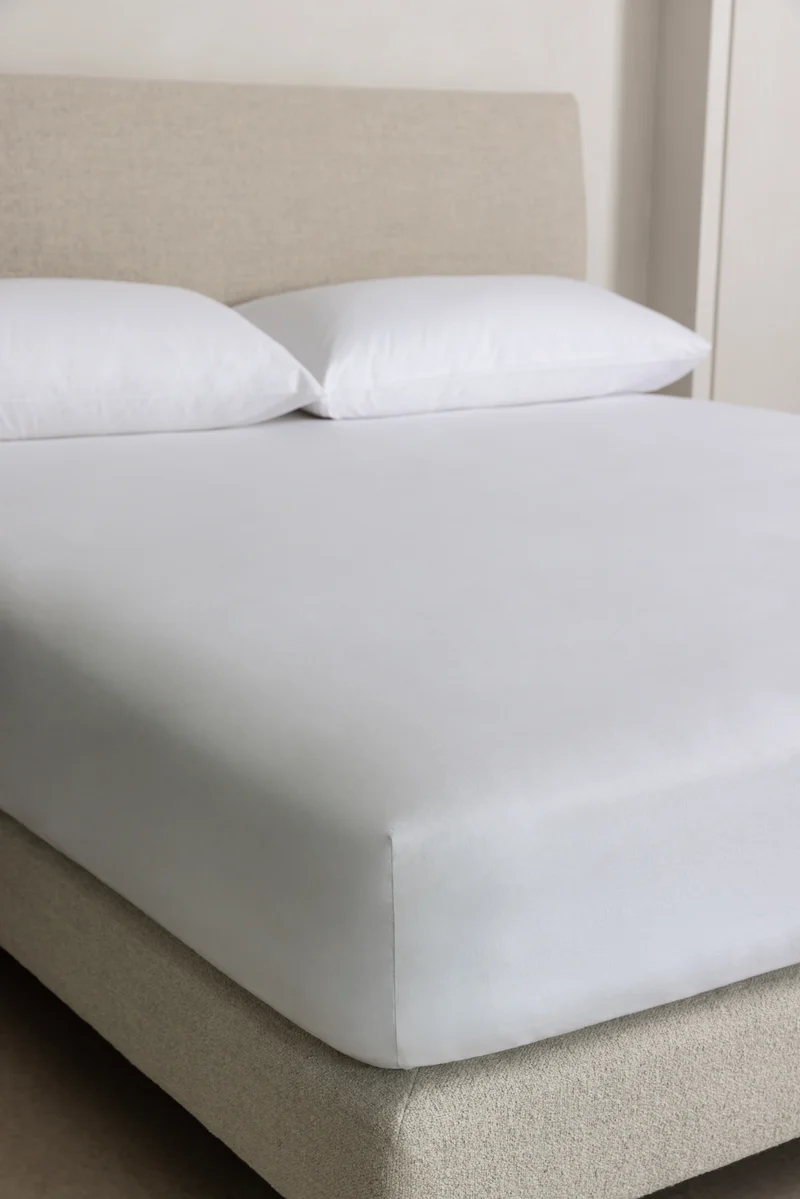 The Organic Linen Fitted Sheet - White