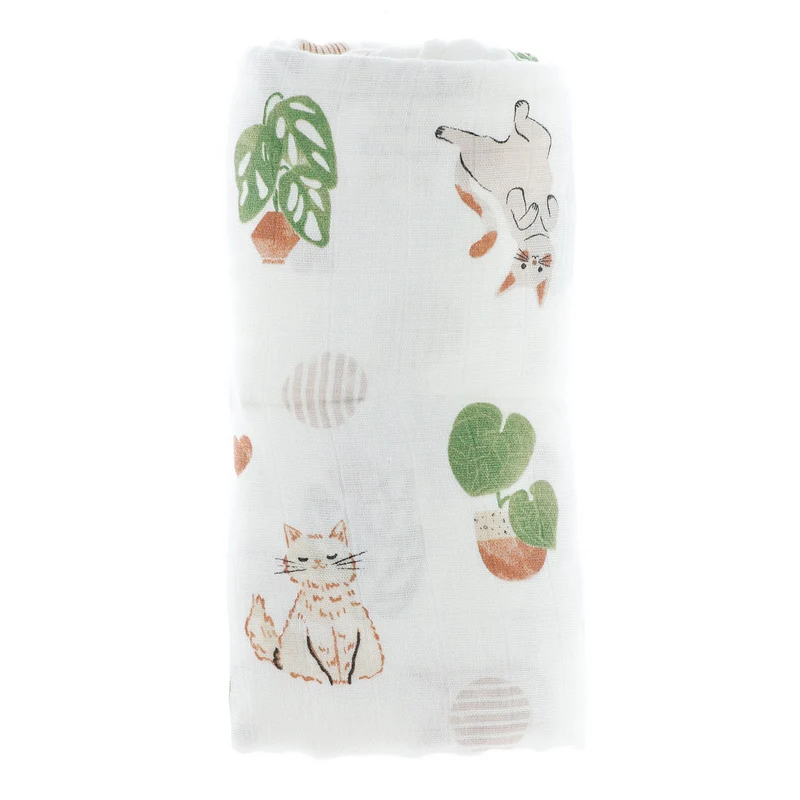Couverture Mousseline Bambou - Chat