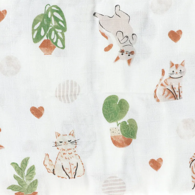 Couverture Mousseline Bambou - Chat