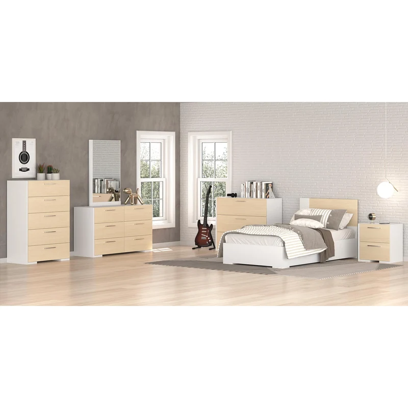 Lit Double - Blanc Naturel
