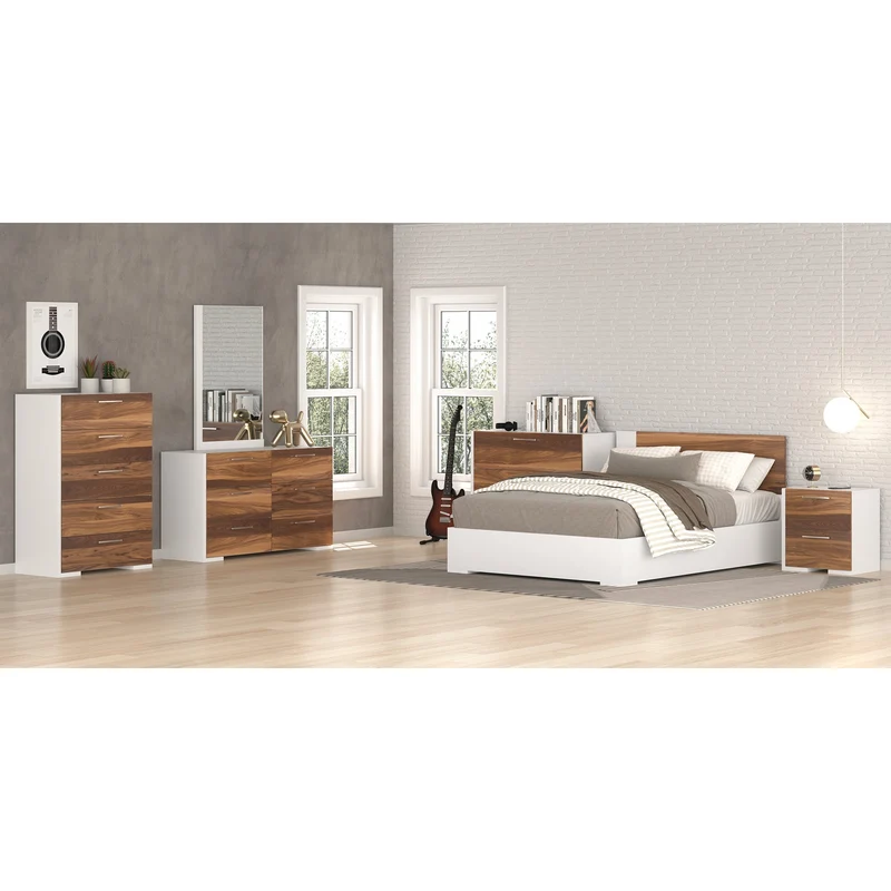 Lit Double - Blanc Noyer