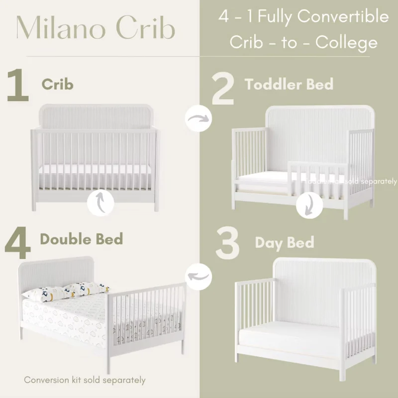 Couchette Convertible Milano - Blanc