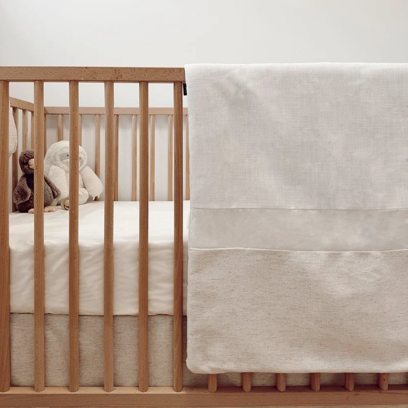 Literie 3 Morceaux Lit de bébé - Naturel Texturé