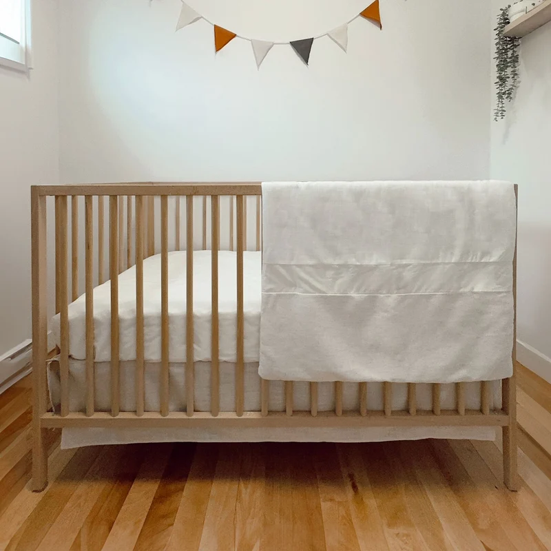 Literie 3 Morceaux Lit de bébé - Naturel Texturé