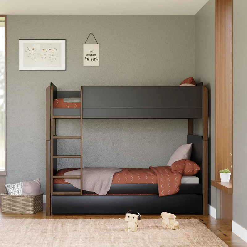 Tiroir de Rangement pour Lit Gigogne Simple Universel - Noir