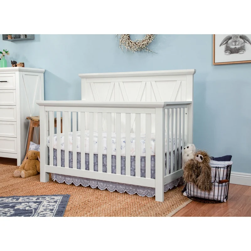Couchette Évolutive 3 en 1 Emory Farmhouse - Blanc Lin