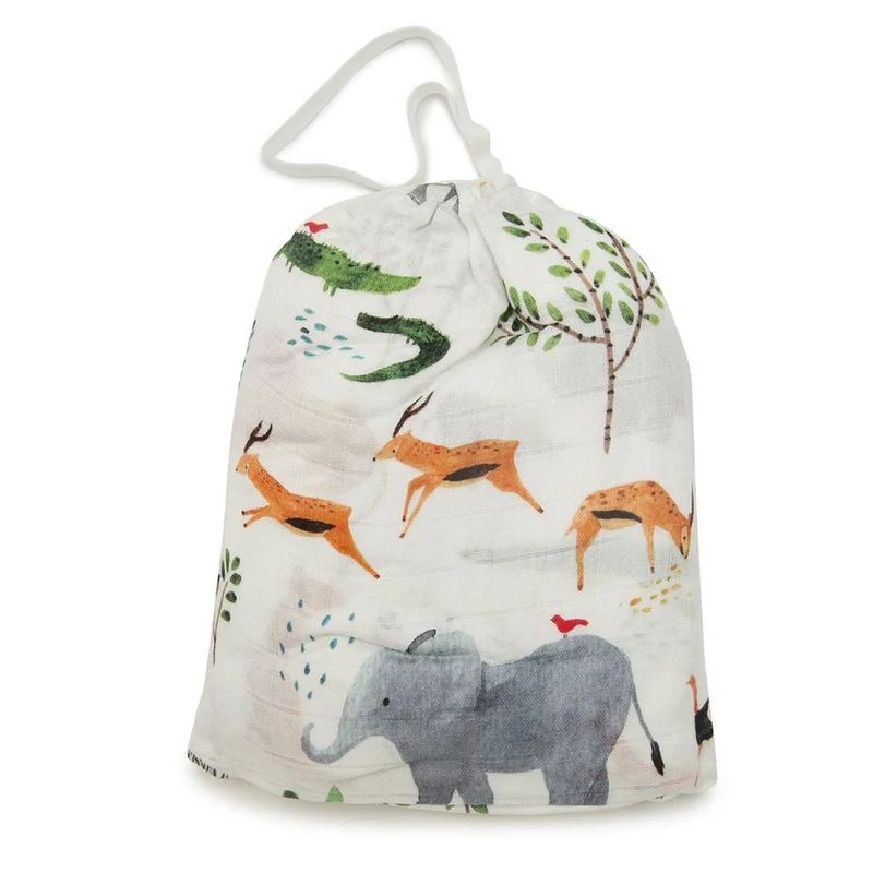 Drap Contour pour Lit de Bébé - Mousseline Bambou Safari