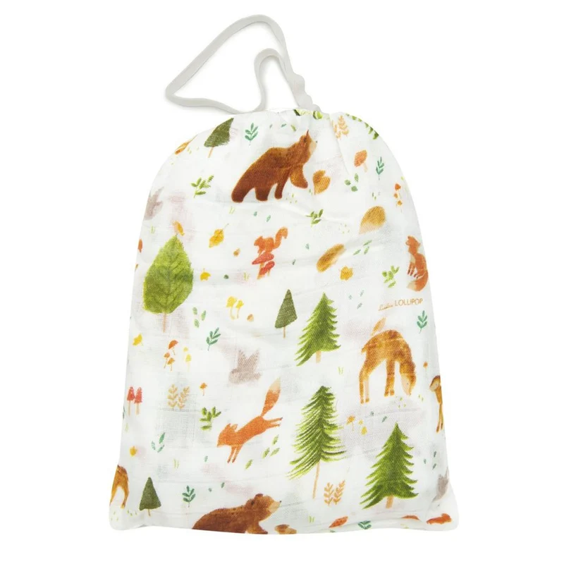 Drap Contour pour Lit de Bébé - Mousseline Bambou Amis de la Forêt