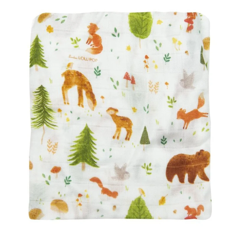 Drap Contour pour Lit de Bébé - Mousseline Bambou Amis de la Forêt