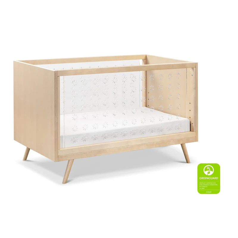 Couchette 3-en-1 Transparente Nifty - Acrylique / Bouleaux Naturel