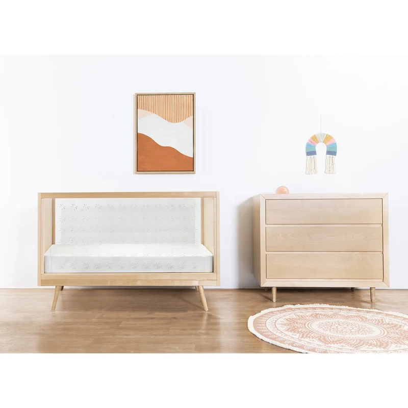 Couchette 3-en-1 Transparente Nifty - Acrylique / Bouleaux Naturel