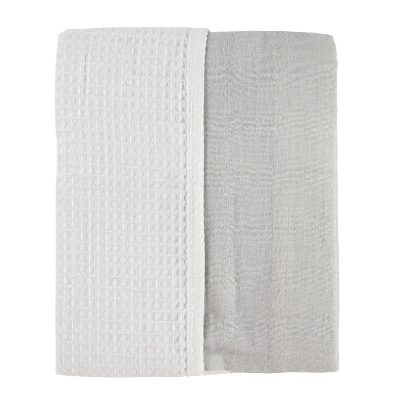 Couverture Mousseline Gaufré - Uni Gris