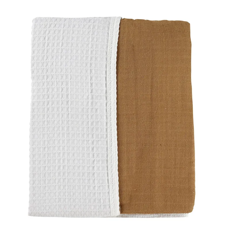 Couverture Mousseline Gaufré - Uni Brun
