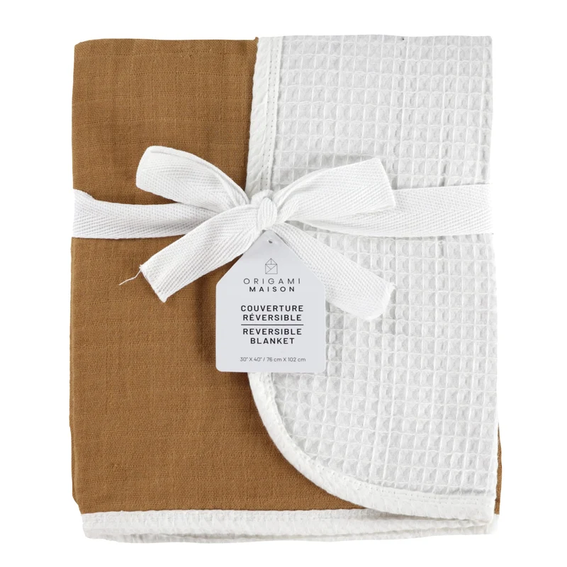 Couverture Mousseline Gaufré - Uni Brun