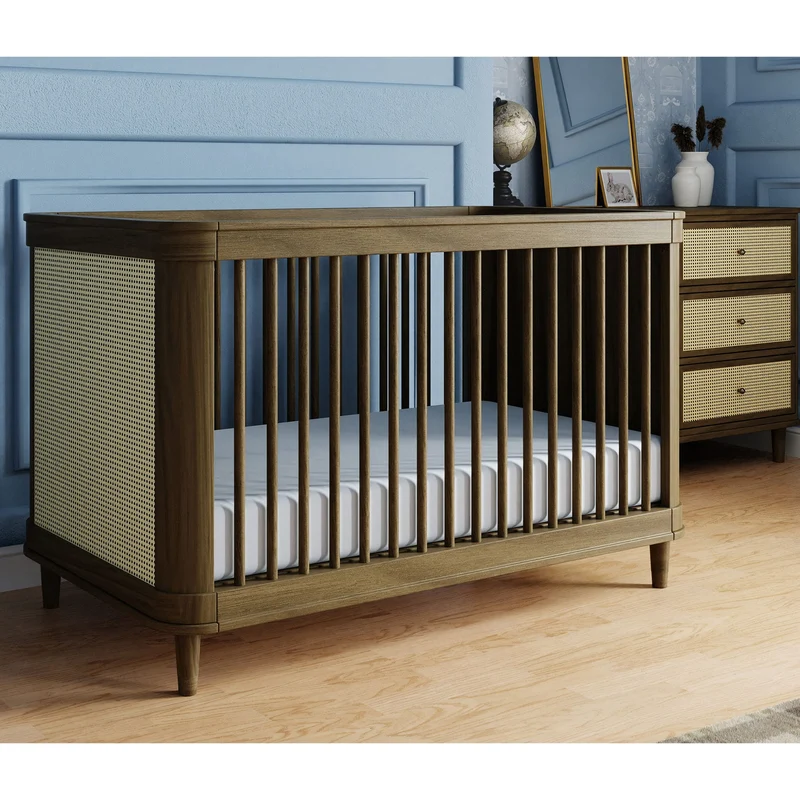 Couchette Convertible 3-en-1 Marin - Naturel Noyer