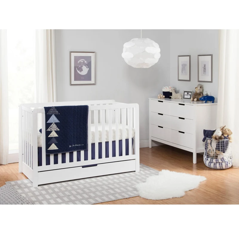 Couchette Convertible 4-en-1 Colby avec Tiroir Gigogne - Blanc
