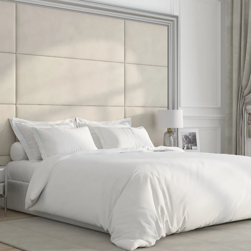 LOT DE DEUX TAIES PARIS SATIN COTON BLANC 300TC