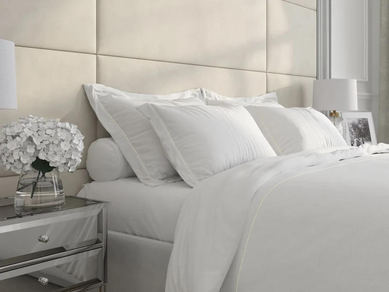 LOT DE DEUX TAIES PARIS SUR MESURE SATIN COTON BLANC 300TC