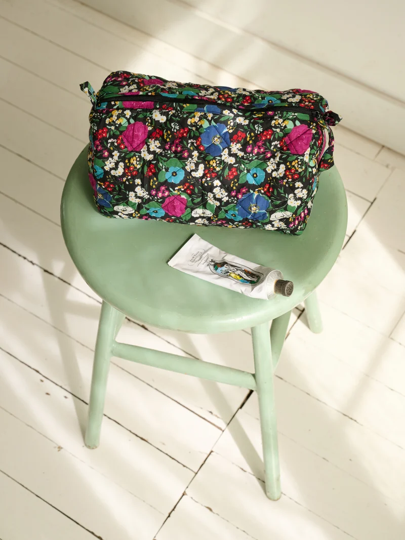 Trousse de toilette matelassée ronde